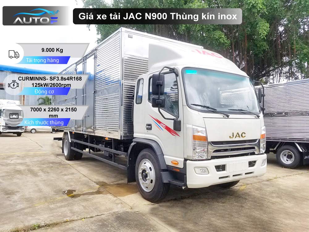 Giá xe tải Jac N900 thùng kín inox (9 Tấn - 7 Mét)
